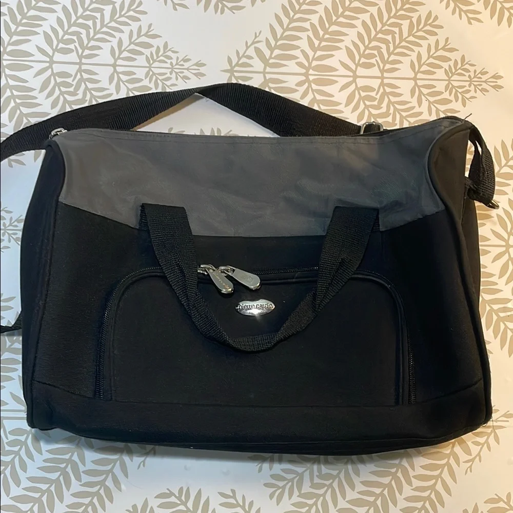 Pierre Cardin Black and Gray Duffel Bag Sporty and Durable